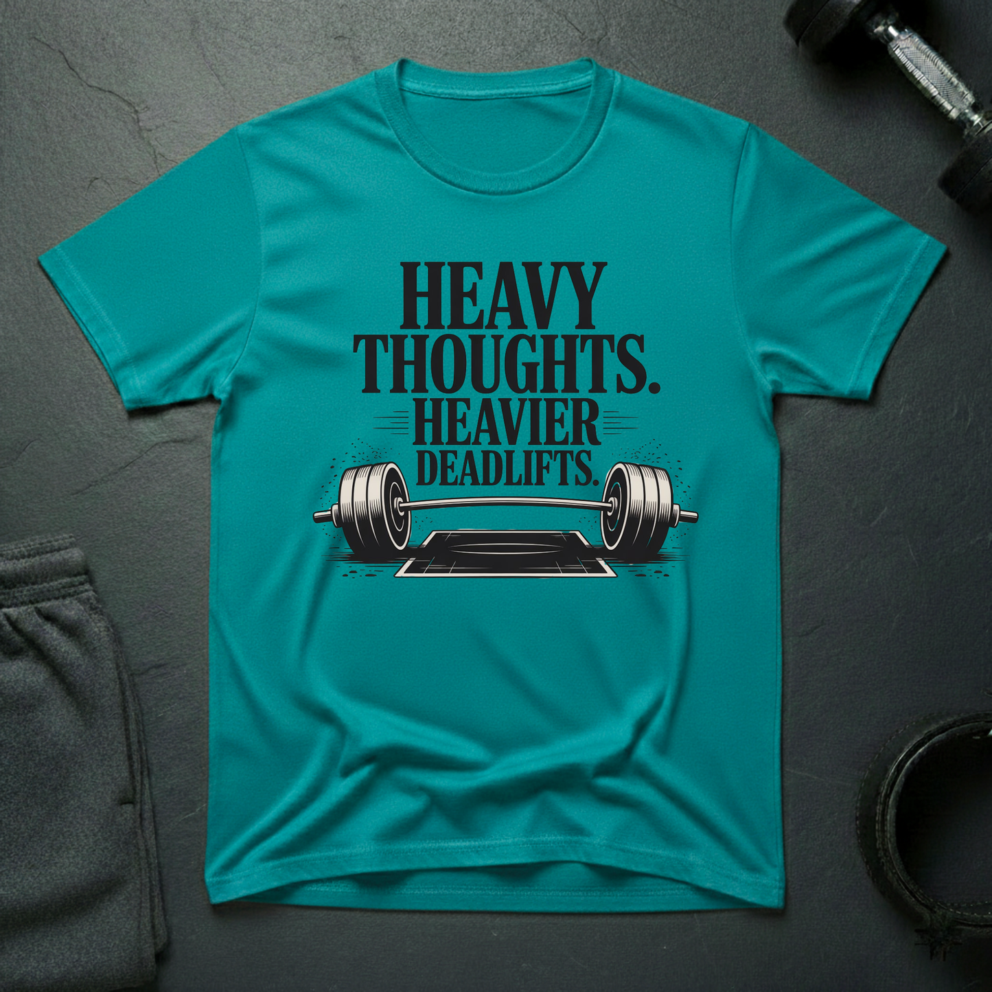Heavy Thoughts Heavier Deadlifts T-Shirt