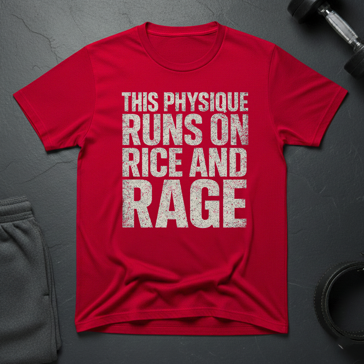 This Physique Runs On Rice And Rage T-Shirt