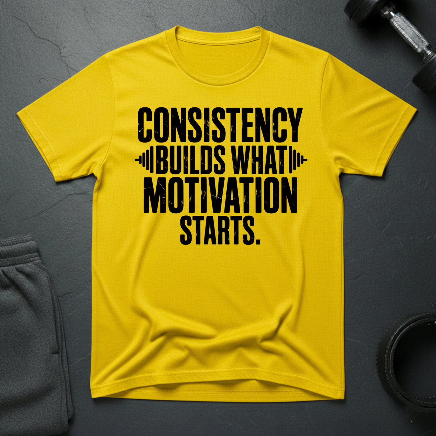 Consistency Builds What Motivation Starts T-Shirt