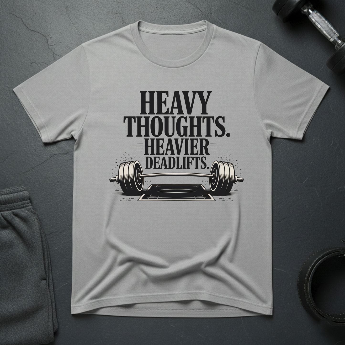 Heavy Thoughts Heavier Deadlifts T-Shirt