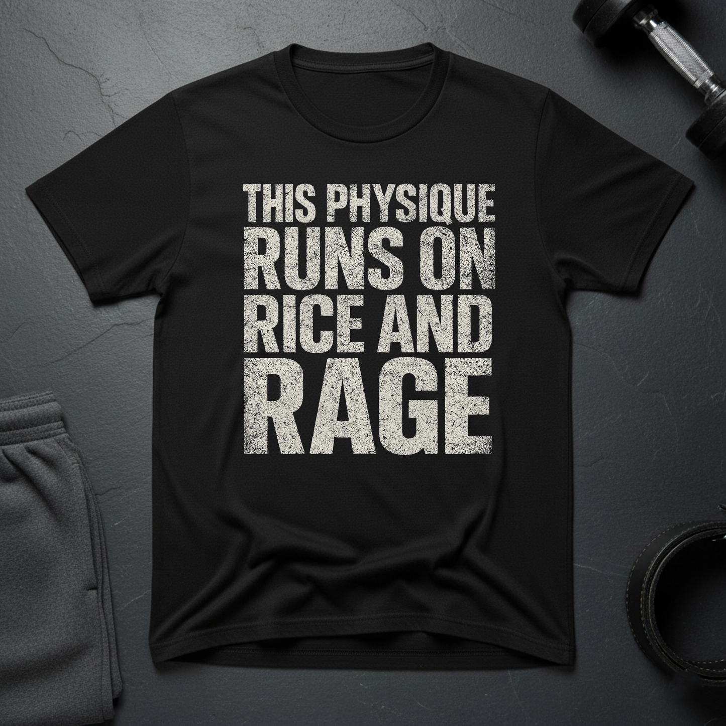 This Physique Runs On Rice And Rage T-Shirt