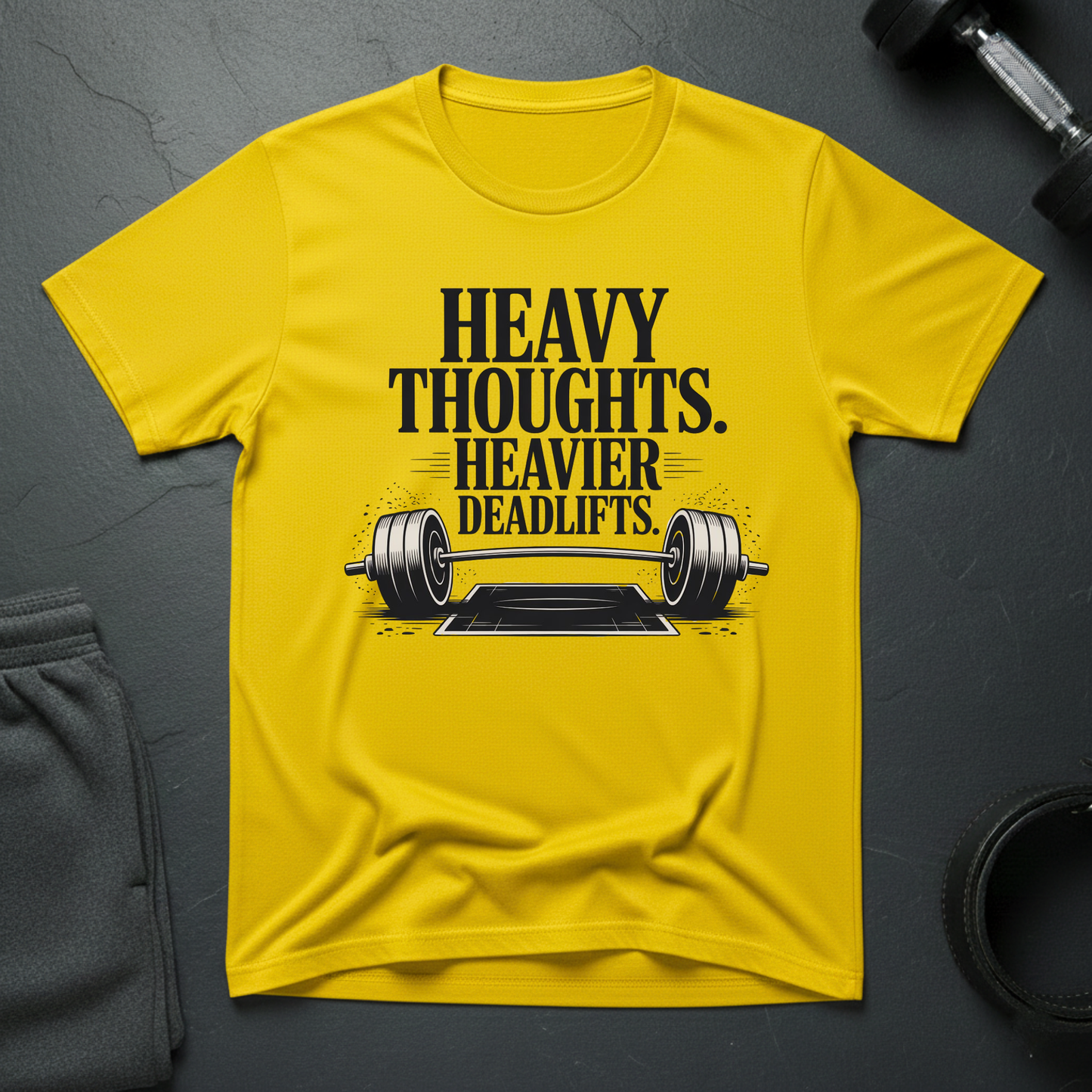 Heavy Thoughts Heavier Deadlifts T-Shirt