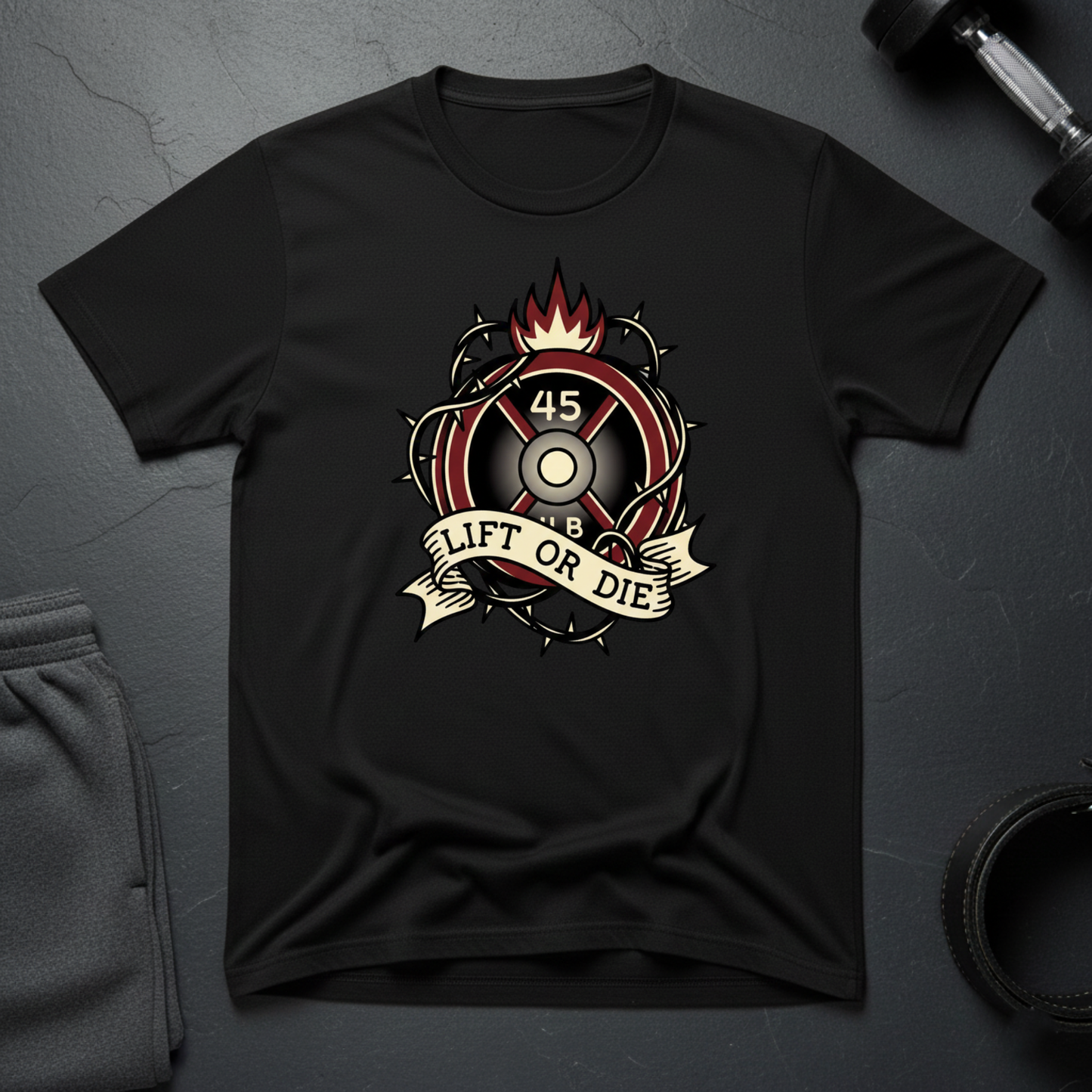Lift or Die Plate Counter T-Shirt