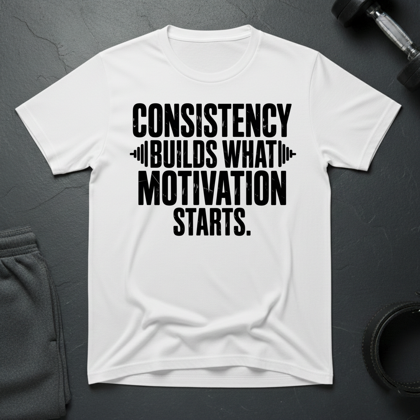 Consistency Builds What Motivation Starts T-Shirt