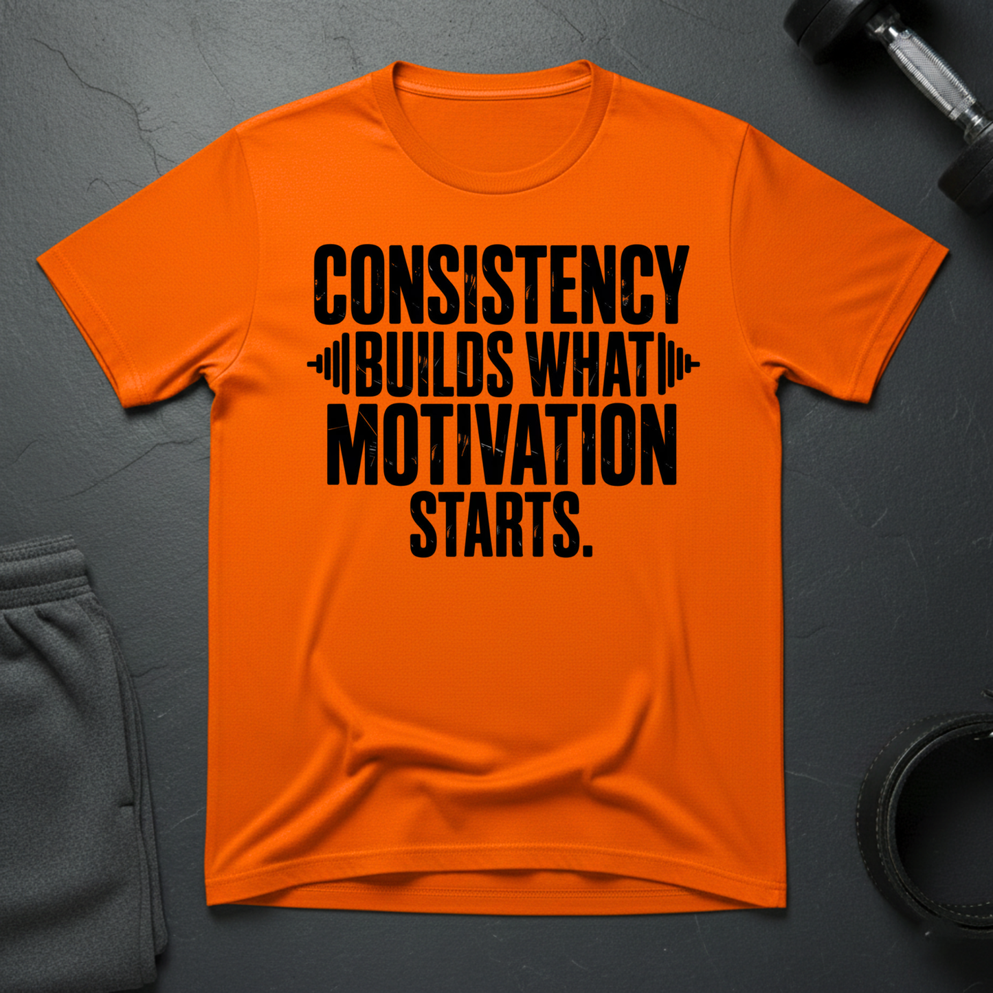 Consistency Builds What Motivation Starts T-Shirt