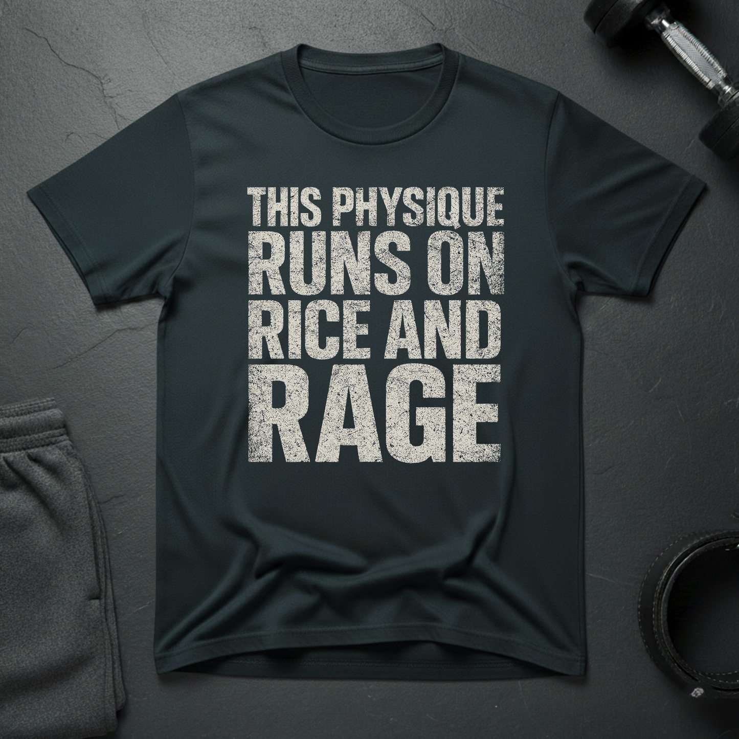 This Physique Runs On Rice And Rage T-Shirt