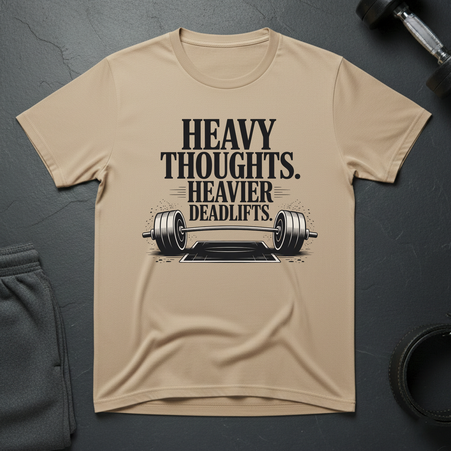 Heavy Thoughts Heavier Deadlifts T-Shirt