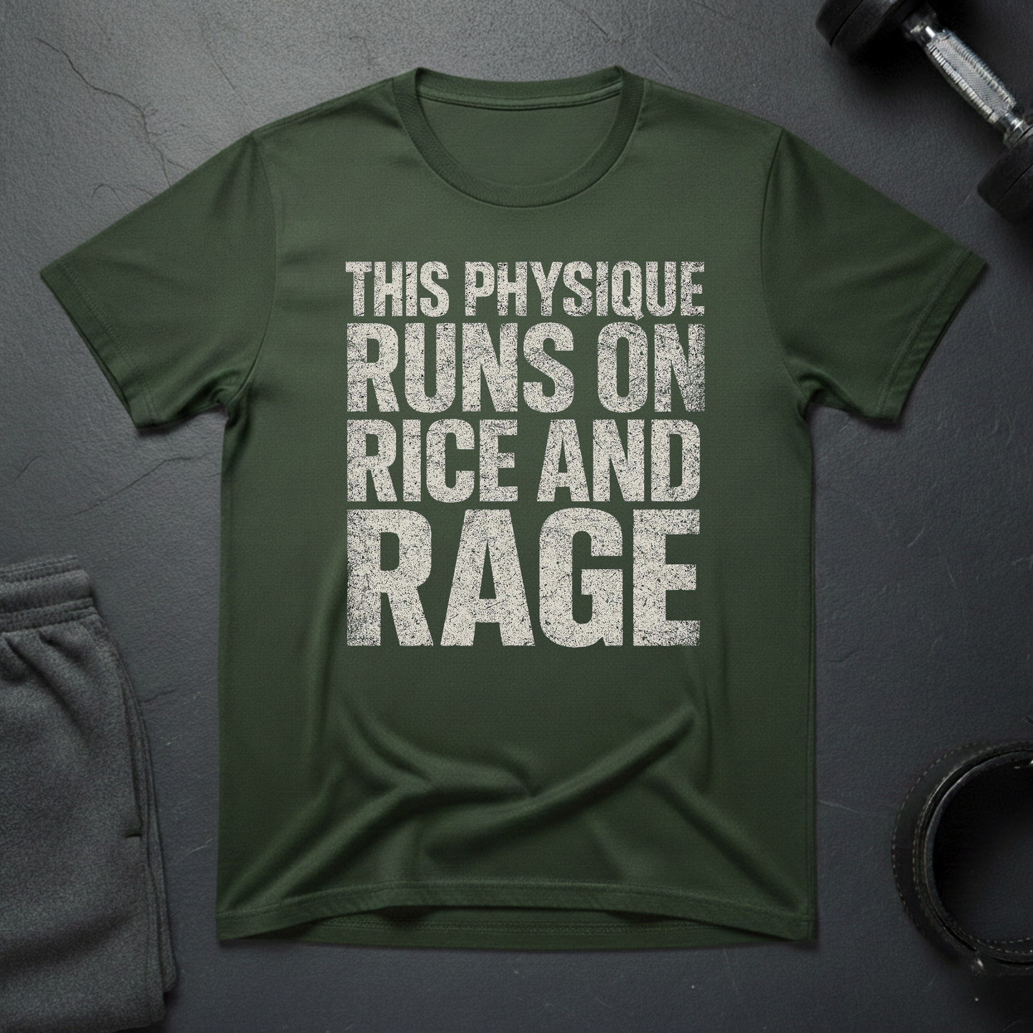 This Physique Runs On Rice And Rage T-Shirt